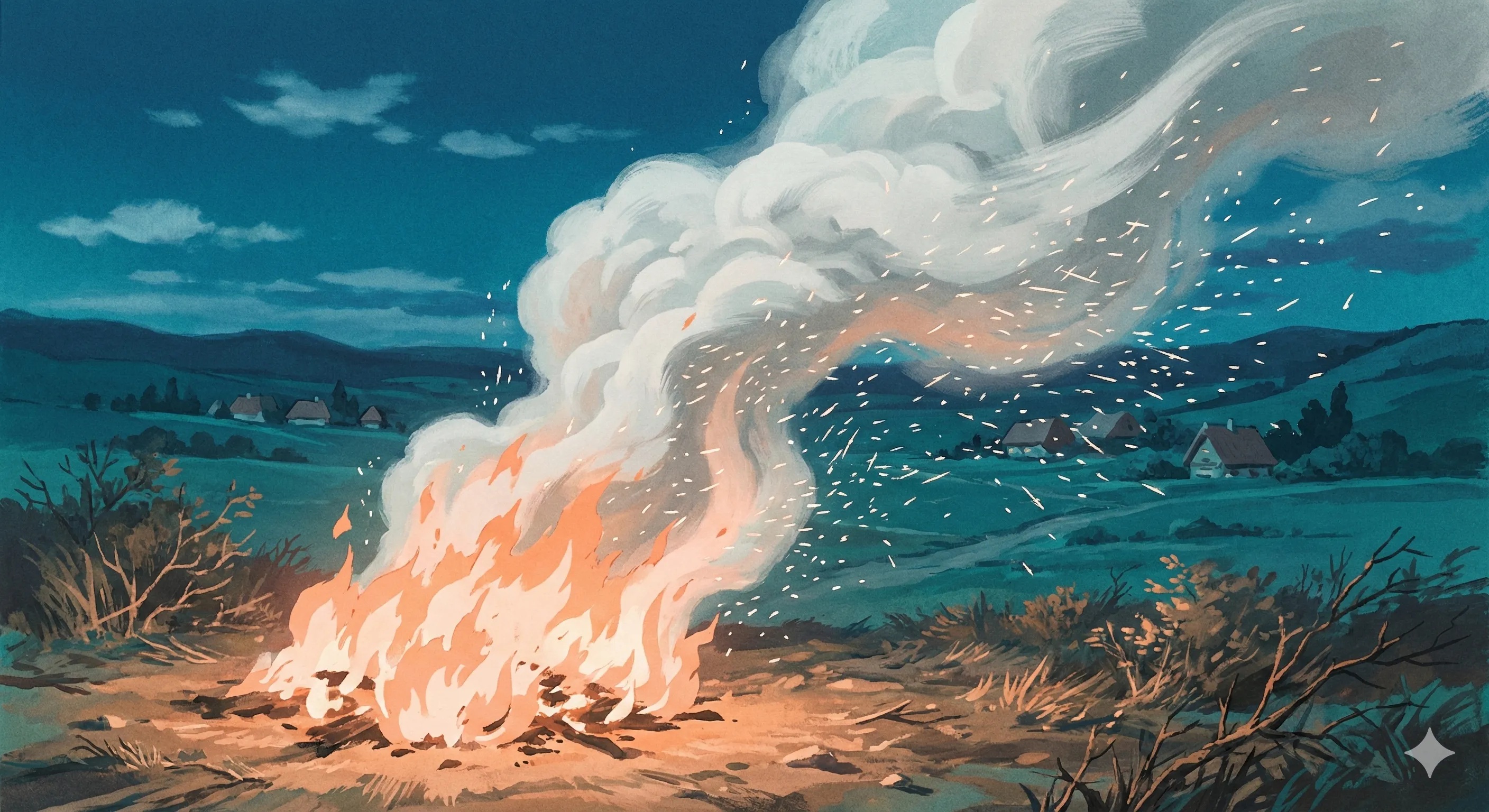 Schema de convection thermique montrant la dispersion des soies urticantes.